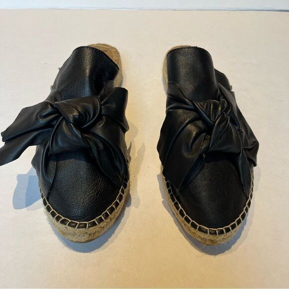 Sam Edelman Women's Espadrilles Black Leather Bow Top Size 9M Lynda - Picture 2 of 12